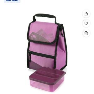 Insulated Purple Lunch Bag with Container